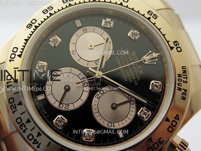 Daytona 126505 Gain Weight RG QF 1:1 Best Edition Bright Black Dial RG Subdial Diamonds Markers on RG Bracelet SH4131 V6