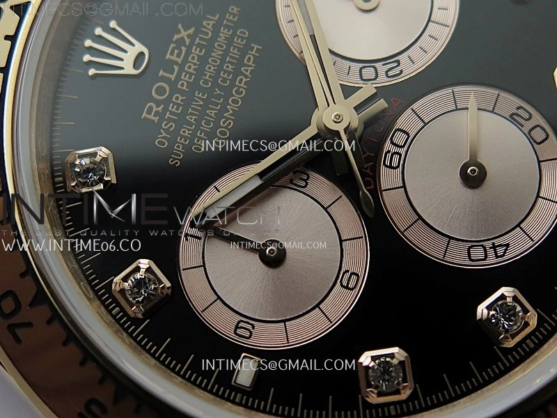 Daytona 126505 Gain Weight RG QF 1:1 Best Edition Bright Black Dial RG Subdial Diamonds Markers on RG Bracelet SH4131 V6
