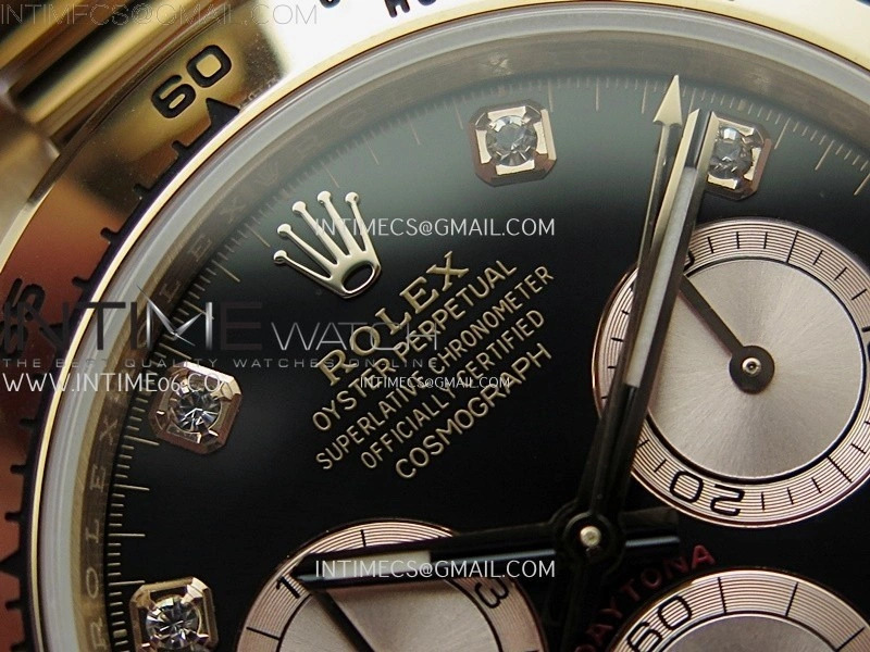 Daytona 126505 Gain Weight RG QF 1:1 Best Edition Bright Black Dial RG Subdial Diamonds Markers on RG Bracelet SH4131 V6