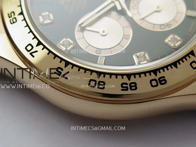 Daytona 126505 Gain Weight RG QF 1:1 Best Edition Bright Black Dial RG Subdial Diamonds Markers on RG Bracelet SH4131 V6