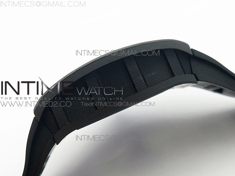 RM055 Carbon Case KVF Best Edition Carbon Bezel Skeleton Dial Blue Crown on black Rubber Strap MIYOTA8215