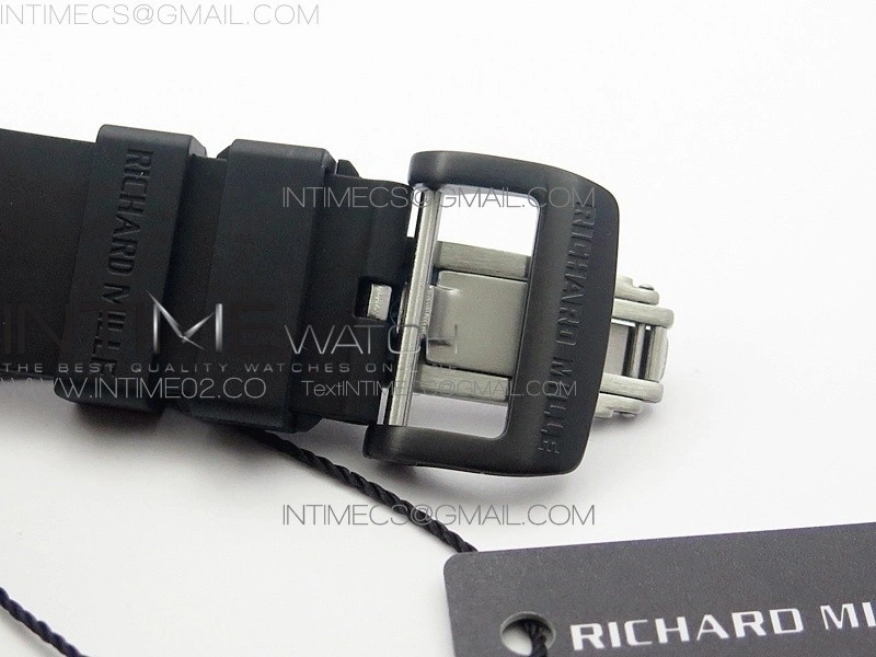 RM055 Carbon Case KVF Best Edition Carbon Bezel Skeleton Dial Blue Crown on black Rubber Strap MIYOTA8215