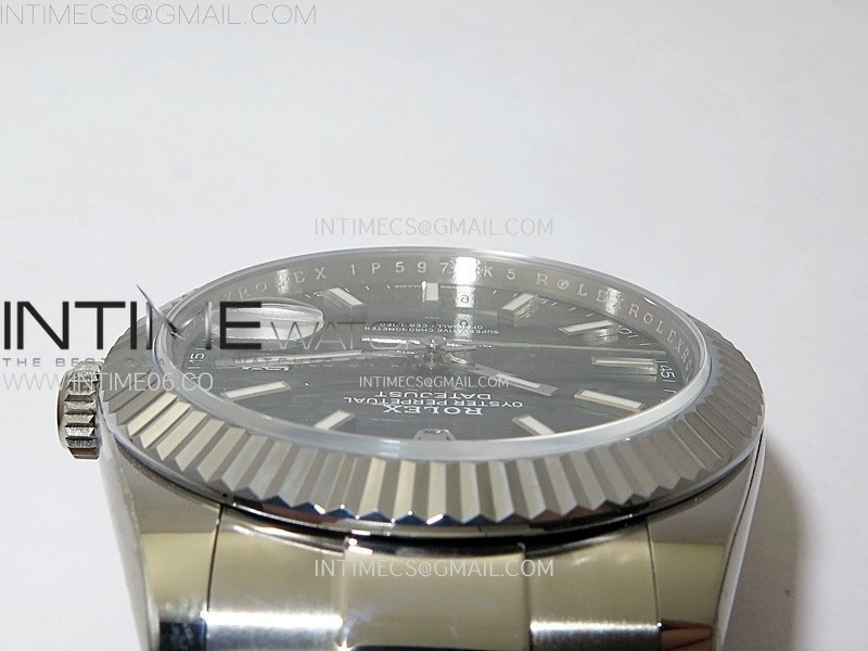 DateJust 41mm 126334 904 SS AR+F V2 1:1 Best Edition Fluted Bezel Motif Green Dial Sticks Markers on Oyster Bracelet DD3235
