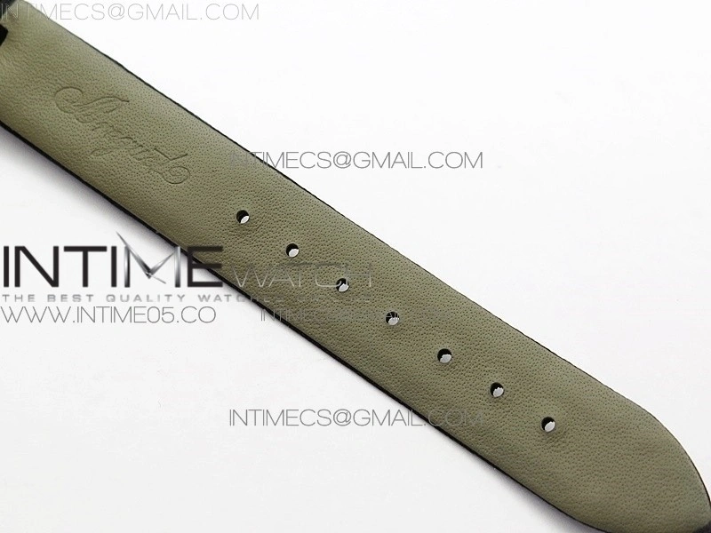 Reine de Naples 8928BB 33mm RG ZF 1:1 Best Edition White MOP Dial Roman Markers Diamonds Bezel on Black Fabric Strap A537