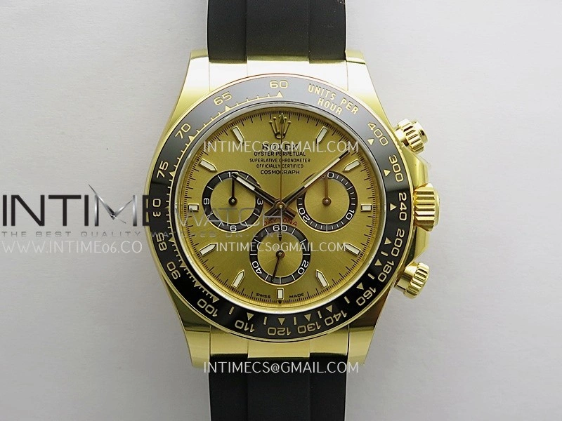 Daytona 126518 Gain Weight ARF 1:1 Best Edition YG Gold Dial Gold Black Subdial Stick Marker On Oysterflex Strap DD4131