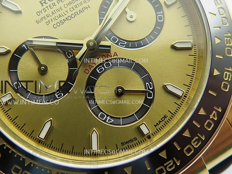 Daytona 126518 Gain Weight ARF 1:1 Best Edition YG Gold Dial Gold Black Subdial Stick Marker On Oysterflex Strap DD4131