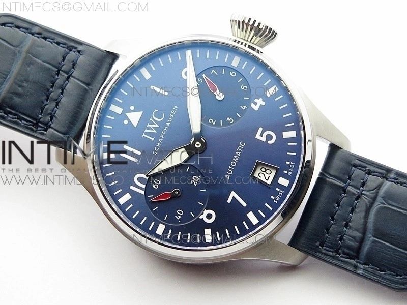 Big Pilot IW501008 Real PR SS AZF 1:1 Best Edition Blue Dial on Blue Leather Strap A51111