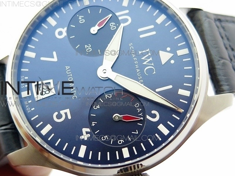 Big Pilot IW501008 Real PR SS AZF 1:1 Best Edition Blue Dial on Blue Leather Strap A51111