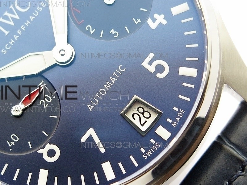 Big Pilot IW501008 Real PR SS AZF 1:1 Best Edition Blue Dial on Blue Leather Strap A51111