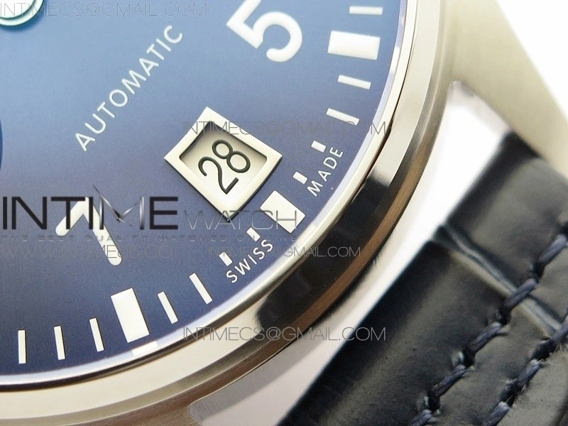 Big Pilot IW501008 Real PR SS AZF 1:1 Best Edition Blue Dial on Blue Leather Strap A51111