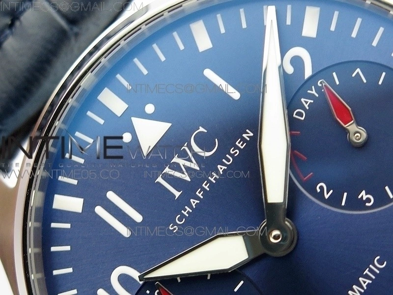 Big Pilot IW501008 Real PR SS AZF 1:1 Best Edition Blue Dial on Blue Leather Strap A51111