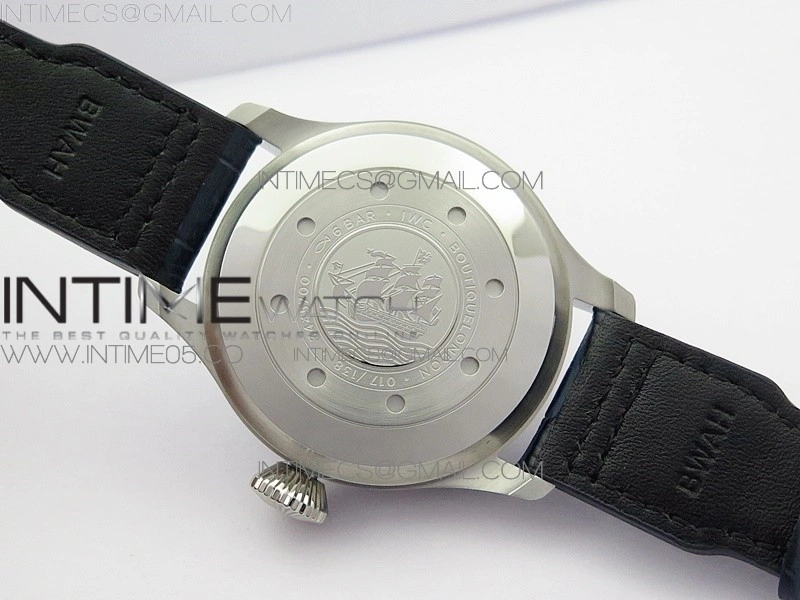 Big Pilot IW501008 Real PR SS AZF 1:1 Best Edition Blue Dial on Blue Leather Strap A51111