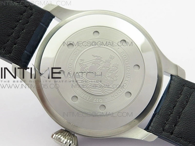 Big Pilot IW501008 Real PR SS AZF 1:1 Best Edition Blue Dial on Blue Leather Strap A51111
