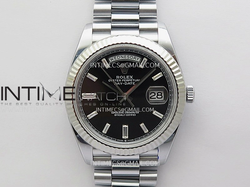 Day Date 228239 40mm Gain Weight QF 1:1 Best Edition Black Dial T Diamond Marker On YG President Bracelet SH3255