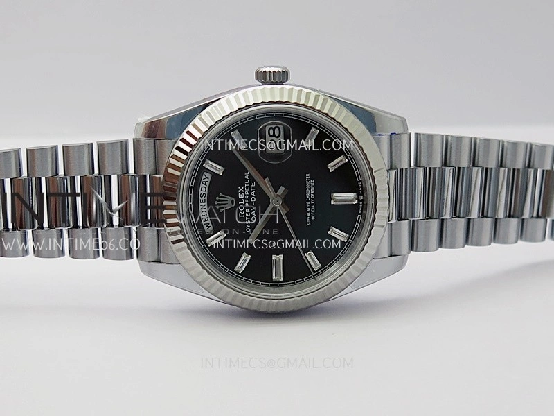 Day Date 228239 40mm Gain Weight QF 1:1 Best Edition Black Dial T Diamond Marker On YG President Bracelet SH3255