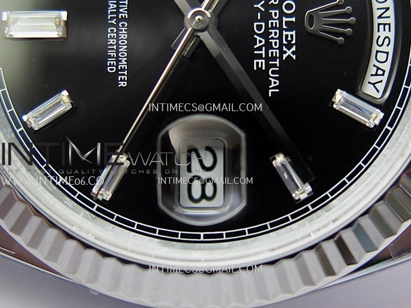 Day Date 228239 40mm Gain Weight QF 1:1 Best Edition Black Dial T Diamond Marker On YG President Bracelet SH3255
