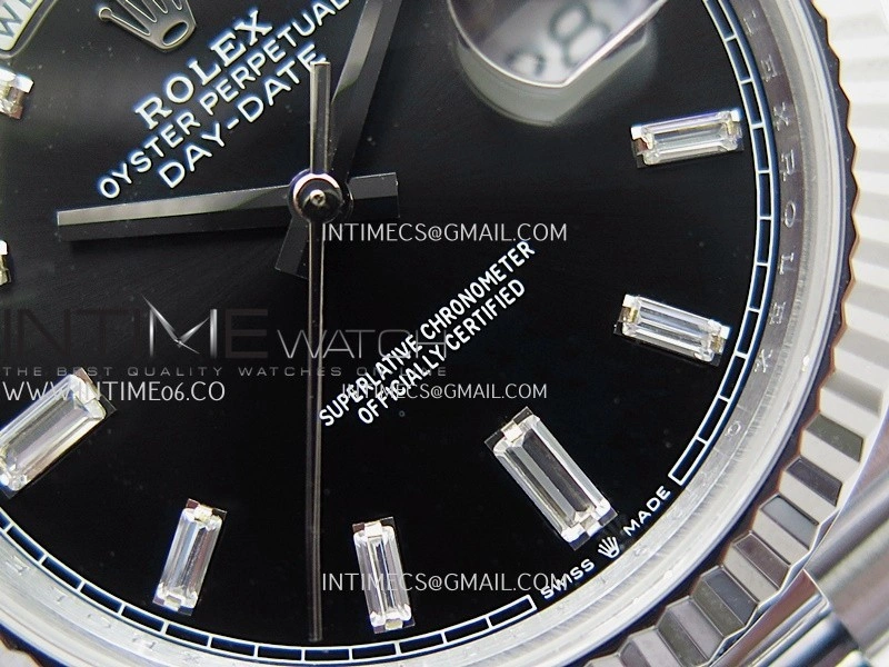 Day Date 228239 40mm Gain Weight QF 1:1 Best Edition Black Dial T Diamond Marker On YG President Bracelet SH3255