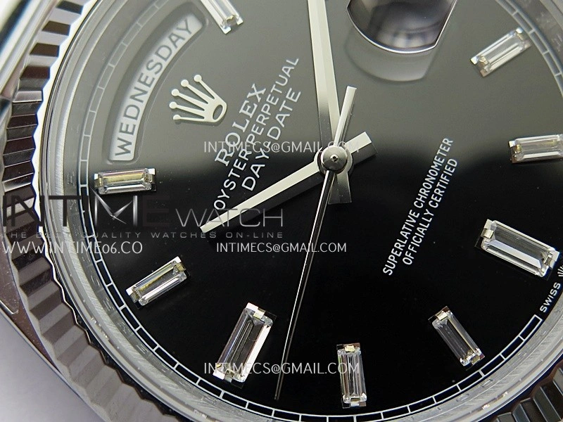 Day Date 228239 40mm Gain Weight QF 1:1 Best Edition Black Dial T Diamond Marker On YG President Bracelet SH3255
