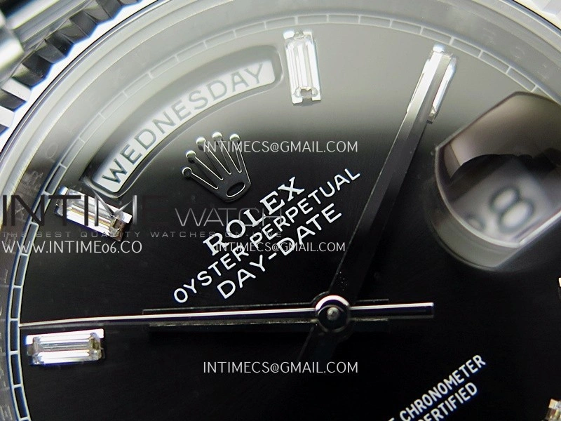 Day Date 228239 40mm Gain Weight QF 1:1 Best Edition Black Dial T Diamond Marker On YG President Bracelet SH3255