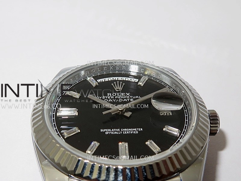 Day Date 228239 40mm Gain Weight QF 1:1 Best Edition Black Dial T Diamond Marker On YG President Bracelet SH3255