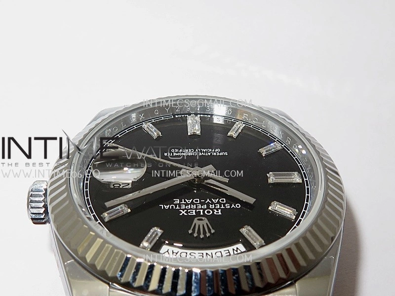 Day Date 228239 40mm Gain Weight QF 1:1 Best Edition Black Dial T Diamond Marker On YG President Bracelet SH3255