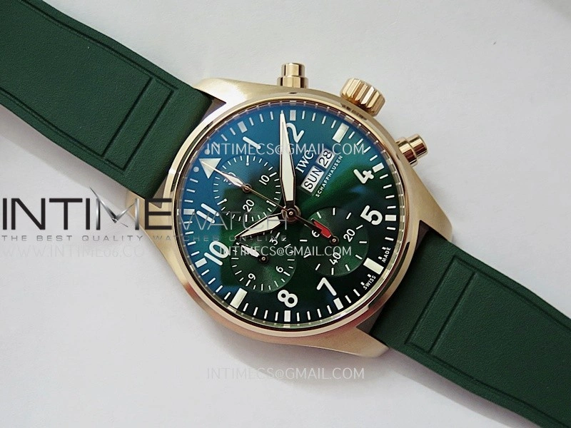 Pilot Watch IW388110 RG APSF 1:1 Best Edition Green Dial On Green Rubber Strap A69385
