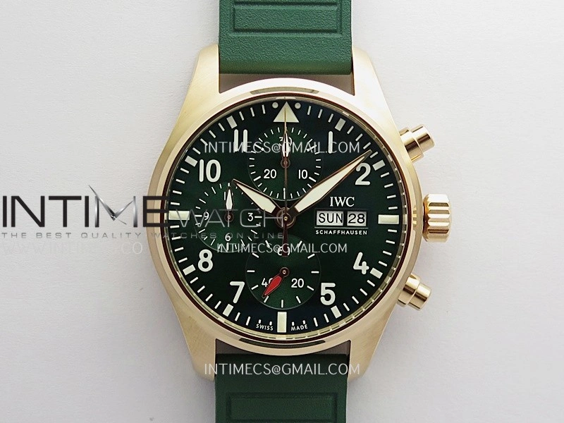 Pilot Watch IW388110 RG APSF 1:1 Best Edition Green Dial On Green Rubber Strap A69385