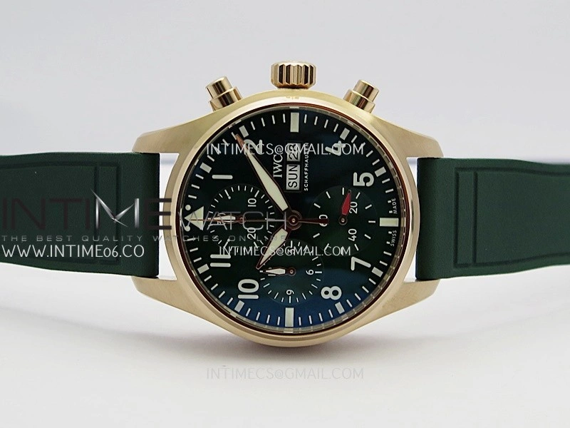 Pilot Watch IW388110 RG APSF 1:1 Best Edition Green Dial On Green Rubber Strap A69385