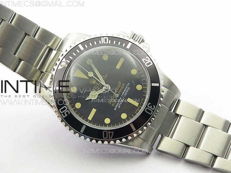 Vintage Submariner 5513 No Date SS B12 Best Edition Black Dial on SS Bracelet A2836