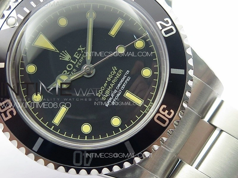 Vintage Submariner 5513 No Date SS B12 Best Edition Black Dial on SS Bracelet A2836