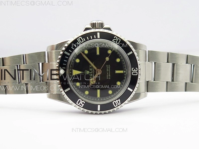 Vintage Submariner 5513 No Date SS B12 Best Edition Black Dial on SS Bracelet A2836