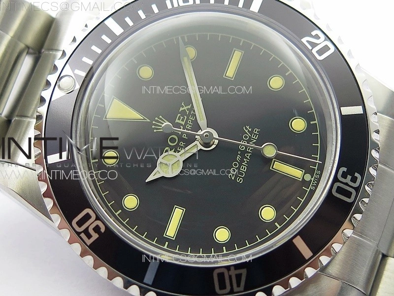 Vintage Submariner 5513 No Date SS B12 Best Edition Black Dial on SS Bracelet A2836