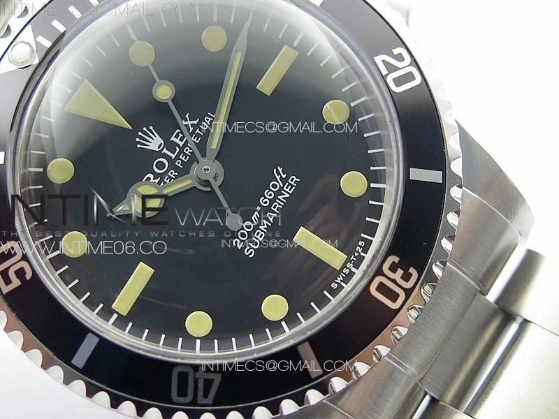 Vintage Submariner 5513 No Date SS B12 Best Edition Black Dial on SS Bracelet A2836