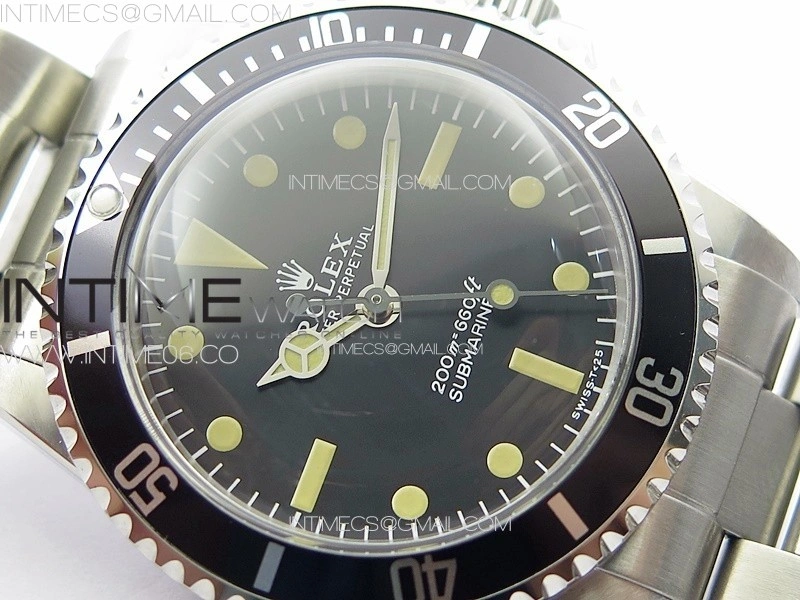 Vintage Submariner 5513 No Date SS B12 Best Edition Black Dial on SS Bracelet A2836