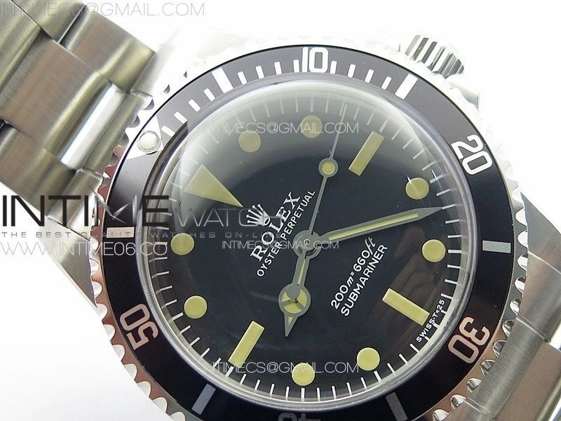 Vintage Submariner 5513 No Date SS B12 Best Edition Black Dial on SS Bracelet A2836