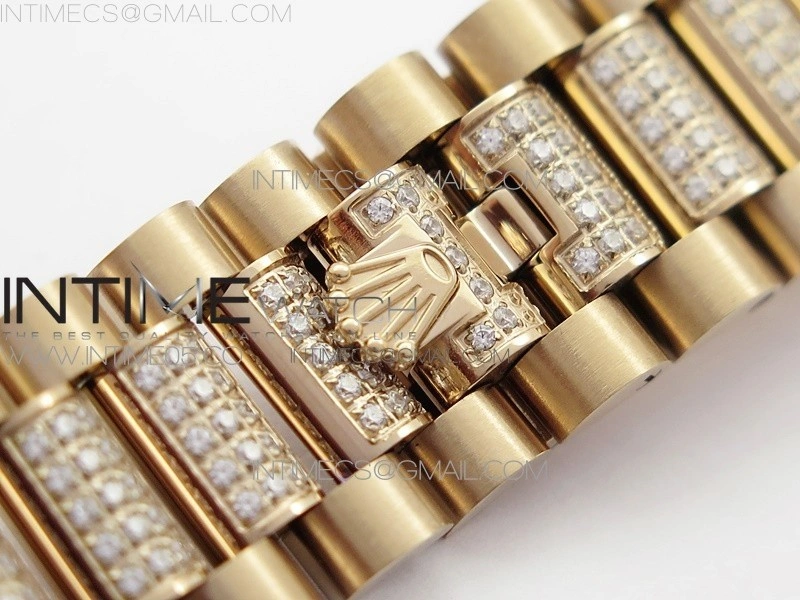 Day-Date 36 128235 RG Crystal BP Best Edition White MOP Crystal Marker Dial on RG President Bracelet A2836
