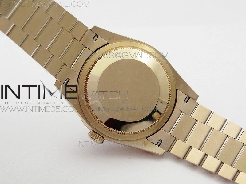 Day-Date 36 128235 RG Crystal BP Best Edition White MOP Crystal Marker Dial on RG President Bracelet A2836