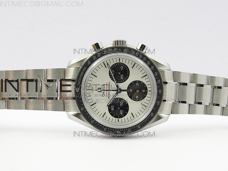 Speedmaster SS Sapphire Crystal Panda White dial black subdial on SS Bracelet Manual Winding Chrono Movement