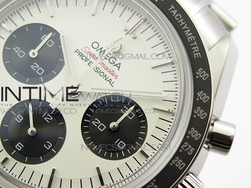 Speedmaster SS Sapphire Crystal Panda White dial black subdial on SS Bracelet Manual Winding Chrono Movement