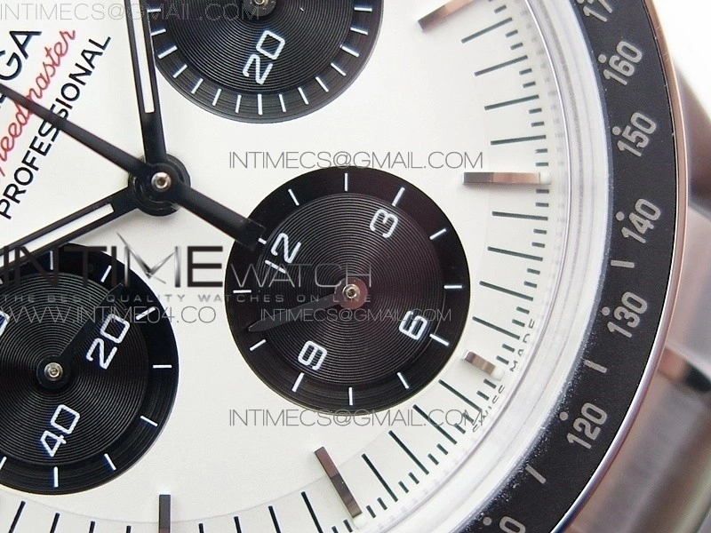 Speedmaster SS Sapphire Crystal Panda White dial black subdial on SS Bracelet Manual Winding Chrono Movement