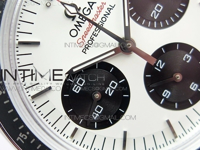 Speedmaster SS Sapphire Crystal Panda White dial black subdial on SS Bracelet Manual Winding Chrono Movement