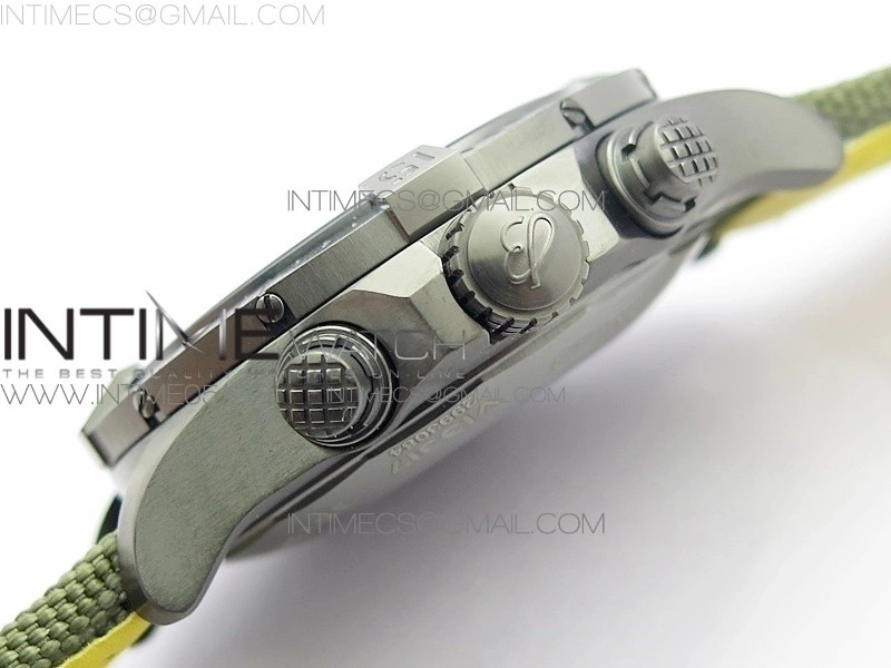 Avenger Bandit V13317 Titanium DLC B50 Best Edition Green Dial Numbers Makers on Green Nylon strap A7750