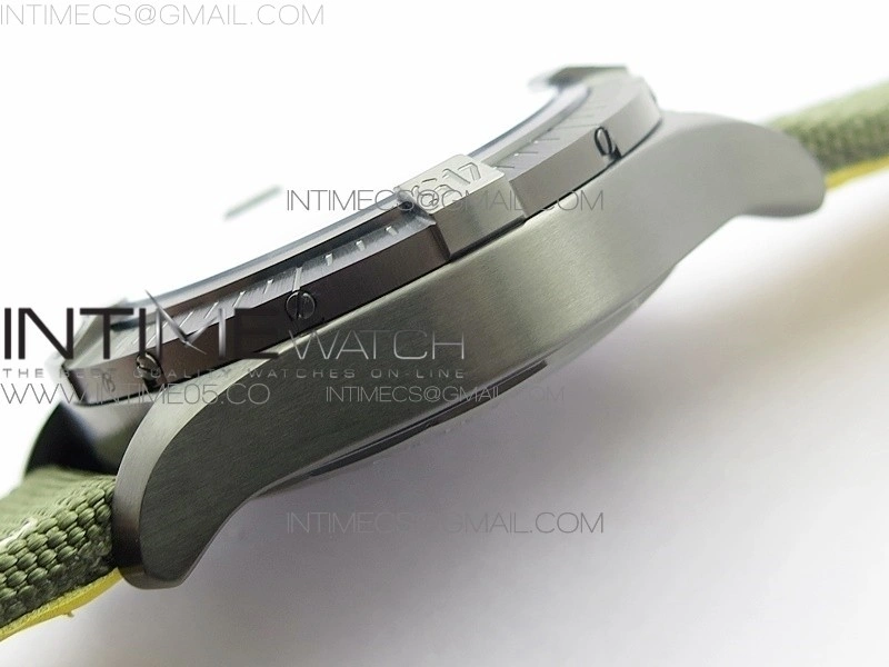 Avenger Bandit V13317 Titanium DLC B50 Best Edition Green Dial Numbers Makers on Green Nylon strap A7750