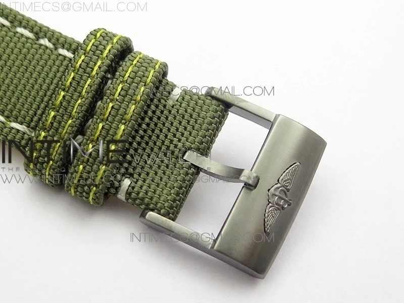 Avenger Bandit V13317 Titanium DLC B50 Best Edition Green Dial Numbers Makers on Green Nylon strap A7750