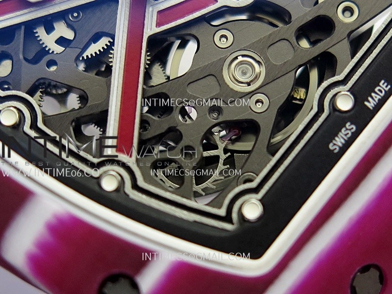 RM67-02 Mutaz Red NTPT Umi Office 1:1 Red Skeleton Dial On White Nylon Strap CRMA7 Clone V2