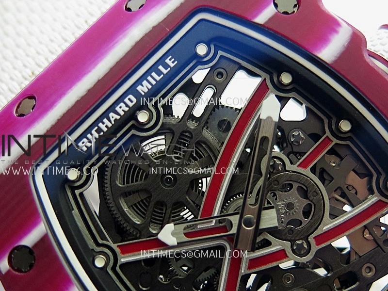RM67-02 Mutaz Red NTPT Umi Office 1:1 Red Skeleton Dial On White Nylon Strap CRMA7 Clone V2