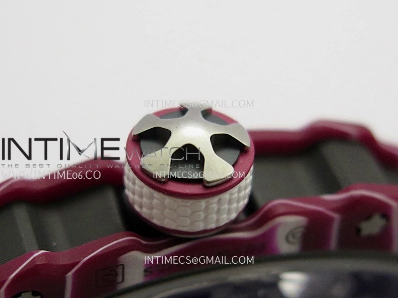 RM67-02 Mutaz Red NTPT Umi Office 1:1 Red Skeleton Dial On White Nylon Strap CRMA7 Clone V2