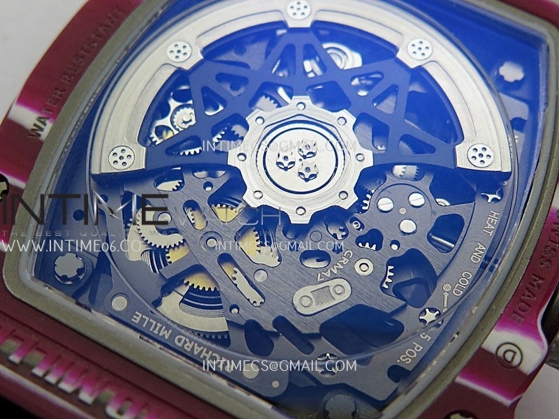 RM67-02 Mutaz Red NTPT Umi Office 1:1 Red Skeleton Dial On White Nylon Strap CRMA7 Clone V2