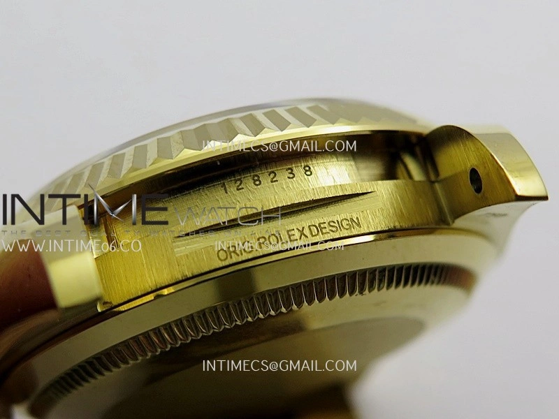 Daydate 128238 36mm YG QHF Best Edition Carnelian Dial on YG President Bracelet A2834