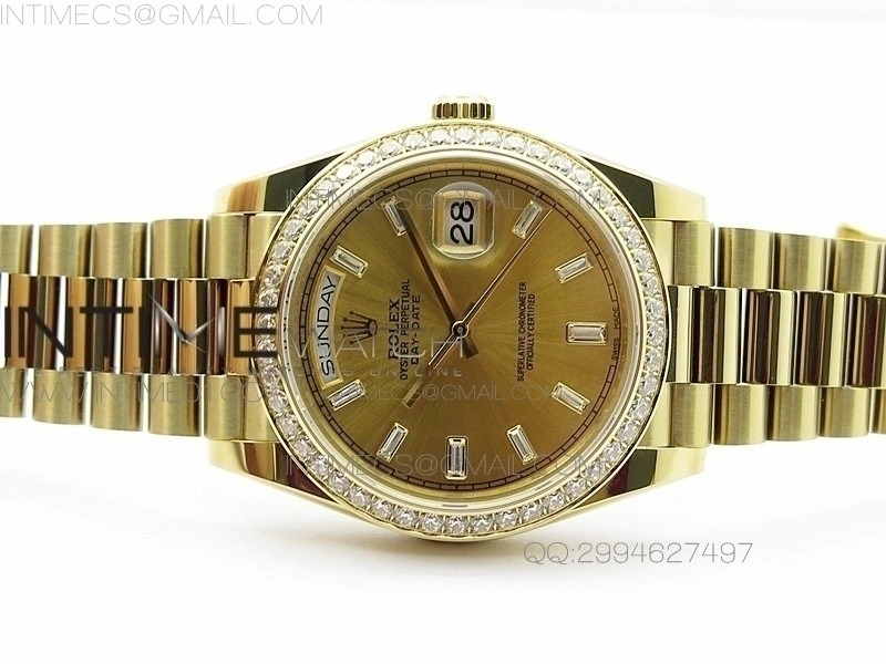 Day-Date 40 YG BP 1:1 Best 228239 Gold Diamond Sticks Dial Diamond Bezel on SS Bracelet